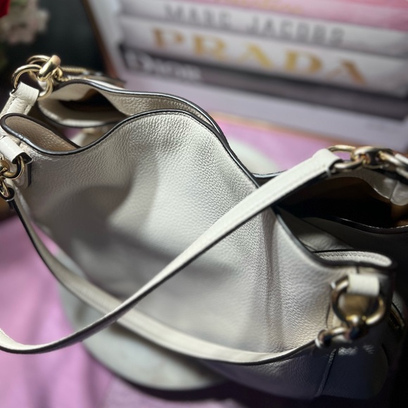 Coach Hallie Handbag White Leather Shoulder Bag NWOT - Picture 6 of 14